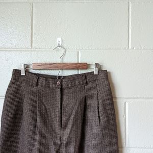 VINTAGE academia brown houndstooth trousers